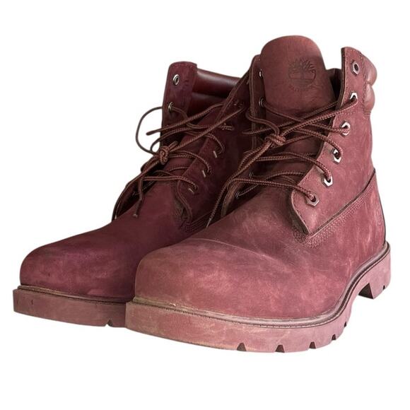 Women's Timberland Nubuck Leather Waterproof Lace-Up Combat Boot Size 10 Red - Picture 2 of 6